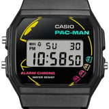 CASIO PAC-MAN COLLAB MODEL DIGITAL BLACK RESIN WATCH F-91WPC-1ADR-P