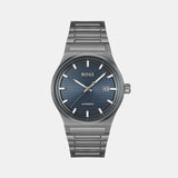 HUGO BOSS CANDOR AUTO BLUE DIAL GREY STEEL MEN'S WATCH 1514119