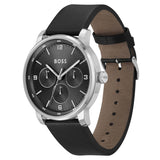 HUGO BOSS CONTENDER BLACK LEATHER MEN'S WATCH 1514125