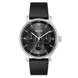 HUGO BOSS CONTENDER BLACK LEATHER MEN'S WATCH 1514125