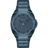 HUGO BOSS WALKER ANALOG BLUE TONNEAU PATTERNED DIAL WATCH 1514138