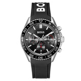 HUGO BOSS RUNNER QUARTZ BLACK RUBBER WATCH 1514141