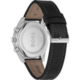 HUGO BOSS SKYTRAVELLER BLACK LEATHER WATCH 1514147