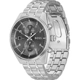 HUGO BOSS SKYTRAVELLER GRAY DIAL STEEL WATCH 1514151