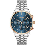 HUGO BOSS AVERY BLUE DIAL LINK STEEL BRACELET WATCH 1514158