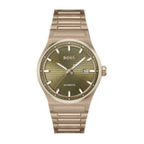 HUGO BOSS CANDOR AUTOMATIC GREEN DIAL BRONZE-TONED STEEL WATCH 1514184