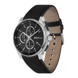 HUGO BOSS PEAK 2.0 GRAY ALL BLACK LEATHER WATCH 1514188