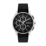 HUGO BOSS PEAK 2.0 GRAY ALL BLACK LEATHER WATCH 1514188