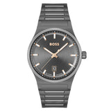 HUGO BOSS GREY STAINLESS STEEL WATCH 1514078