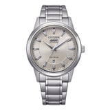 CITIZEN ECO-DRIVE BEIGE DIAL SILVER STAINLESS STEEL AW0100-86B