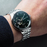 SEIKO PRESAGE GREEN DIAL CHRONO-LOOK SILVER WATCH SSA463J1