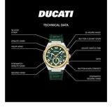 Ducati Chronograph Green Leather & Silicon Strap Green Dial Watch DTWGC0001101