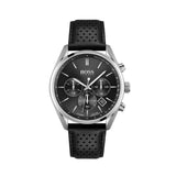 HUGO BOSS CHAMPION BLACK LEATHER MEN'S WATCH 1513816