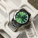 Casio General Green Dial Date Display Stainless Steel Men's Watch MTP-VD01D-3BVUDF-P