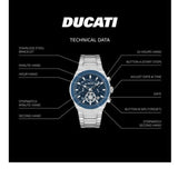 Ducati Chronograph Stainless Steel Bracelet Blue Dial Watch DTWGI0000906