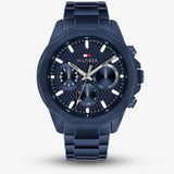 TOMMY HILFIGER LARS TEXTURED BLUE DIAL STEEL WATCH 1710652