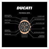 Ducati Chronograph Watch Black Silicon Strap Watch DTWGO0000901