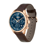 HUGO BOSS CLOUD CHRONOGRAPH BLUE DIAL LEATHER WATCH 1514050