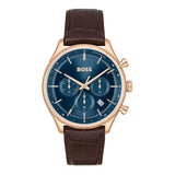 HUGO BOSS CLOUD CHRONOGRAPH BLUE DIAL LEATHER WATCH 1514050