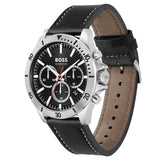 HUGO BOSS TROPER CHRONOGRAPH BLACK LEATHER WATCH 1514055