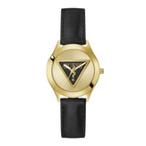 GUESS 40th Iconic Logo Ladies Black Gold Tone Analog Watch GW0744L2