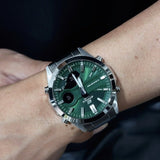 Casio Edifice Green Dial Silver Stainless Steel Strap Men Watch EFV-C120D-3ADF-P