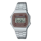 Casio General Stainless Steel Vintage Digital Brown Dial Unisex Watch A168WA-5ADF-P