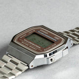 Casio General Stainless Steel Vintage Digital Brown Dial Unisex Watch A168WA-5ADF-P