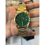 Casio General Green Dial Gold Stainless Steel Strap Men Watch MTP-VD03G-3AUDF-P