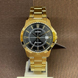 Casio General Black Dial Gold Stainless Steel Strap Unisex Watch MTP-V004G-1CVDF-P