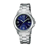 Casio General Blue Dial Stainless Steel Analog Unisex Watch LTP-1215A-2ADF