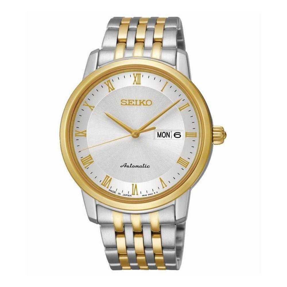 SEIKO PRESAGE SRP694J1 AUTOMATIC STAINLESS STEEL MEN'S TWO TONE WATCH - H2 Hub Watches