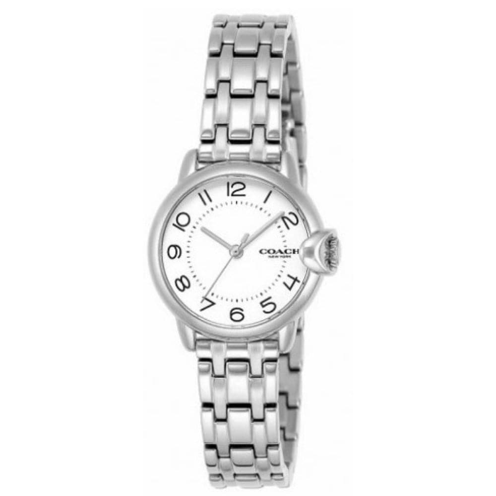 Coach New York White Dial Silver Strap Women Watch 14503601