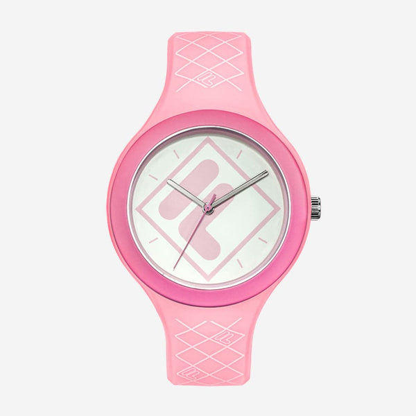 Fila Silver Dial Pink Silicone Strap Women Watch 38-342-004