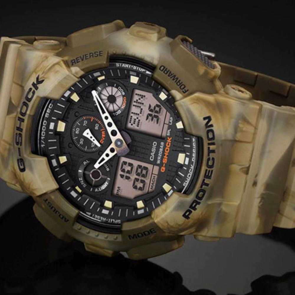 CASIO G-SHOCK GA-100MM-5ADR DIGITAL QUARTZ BROWN RESIN MEN'S WATCH - H2 Hub Watches