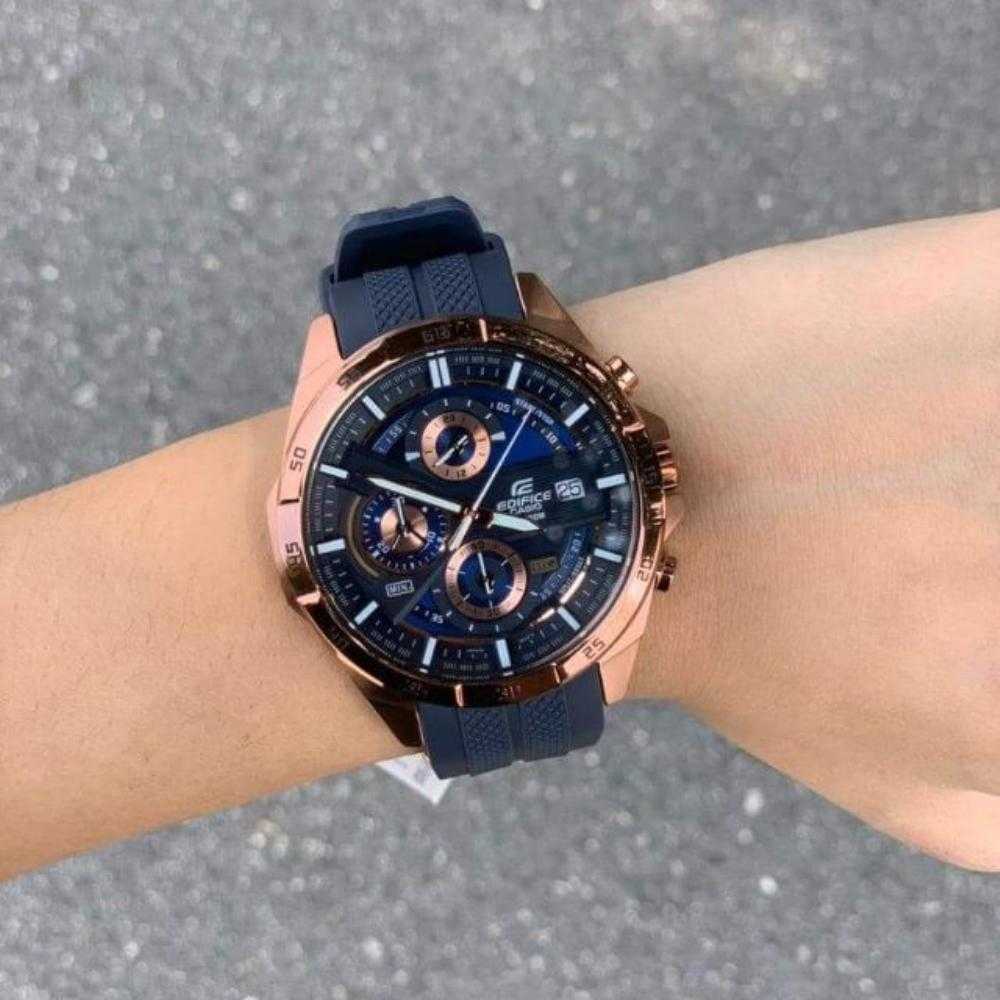 Casio edifice clearance chronograph rose gold