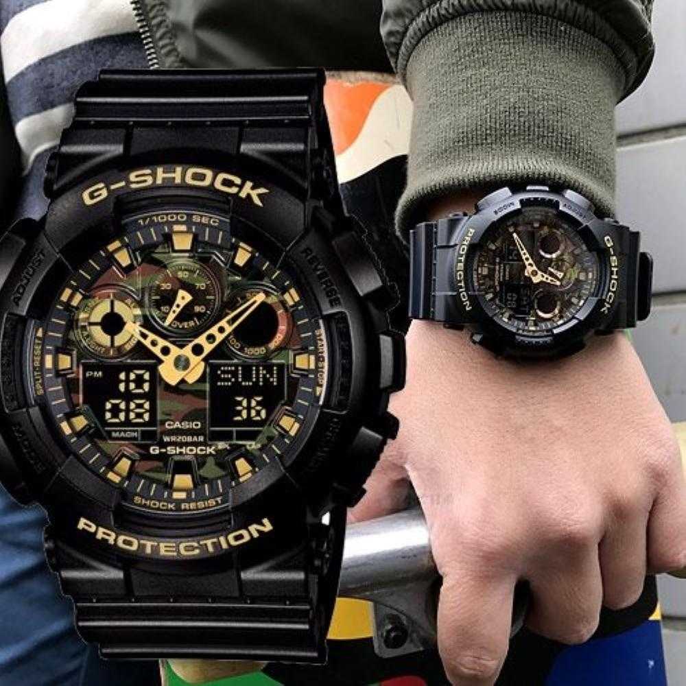 CASIO G SHOCK GA 100CF 1A9DR DIGITAL QUARTZ BLACK RESIN MEN S