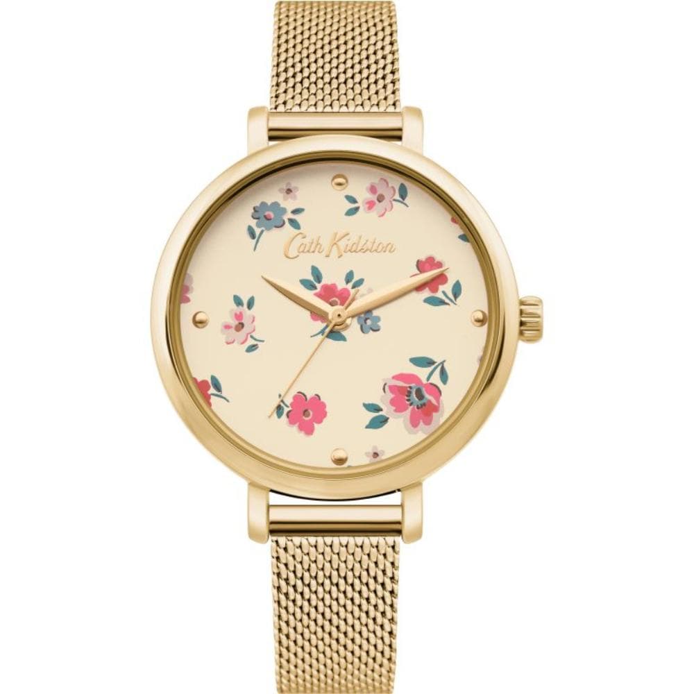 Cath Kidston Paintbox Flowers Gloss Floral Dial Silver Bracelet Ladies Watch  - Fidelity Store