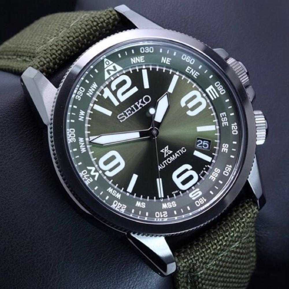 SEIKO PROSPEX SRPC33K1 AUTOMATIC MEN'S GREEN NYLON STRAP WATCH - H2 Hub Watches