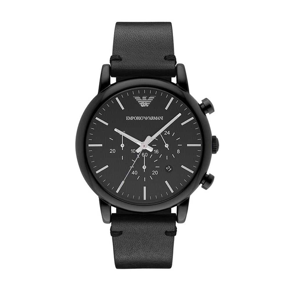 Armani watch best sale leather strap