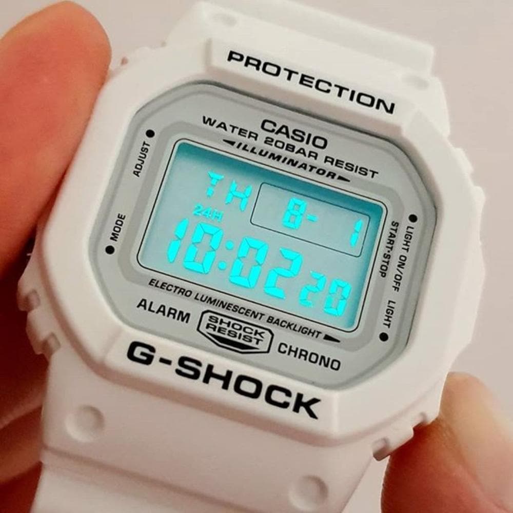 CASIO G-SHOCK DW-5600MW-7DR-P DIGITAL QUARTZ WHITE RESIN MEN WATCH