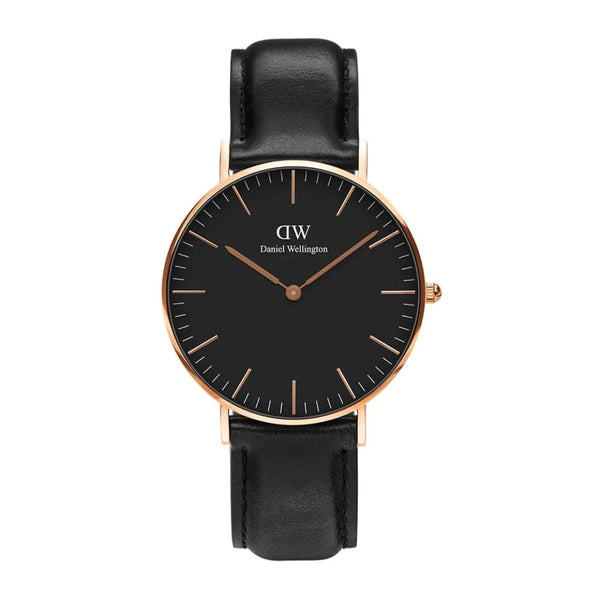 DANIEL WELLINGTON DW00100139 BLACK LEATHER UNISEX WATCH