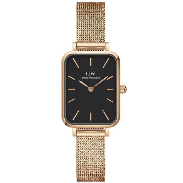 DANIEL WELLINGTON QUADRO DW00100432 BLACK DIAL MESH STRAP WOMEN'S WATCH