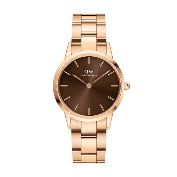 Daniel Wellington 32mm Brown Dial Rose Gold Stainless Steel Strap Women Watch DW00100462