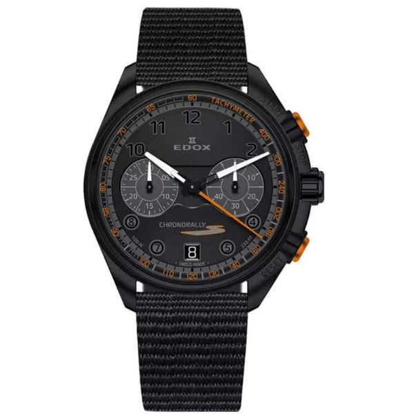 EDOX ED09503-37NNONAN-NNO BLACK FABRIC STRAP MEN'S WATCH