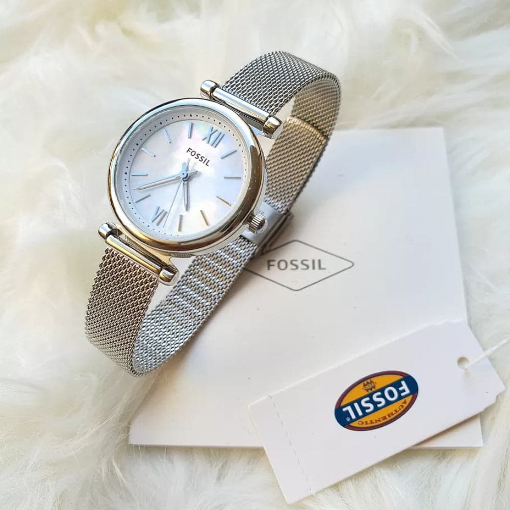 FOSSIL CARLIE MINI ANALOG QUARTZ SILVER STAINLESS STEEL ES4432