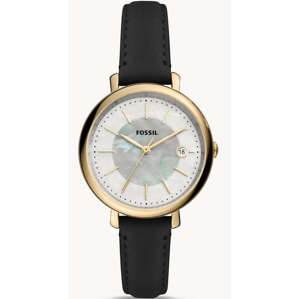 FOSSIL ES5093 BLACK LEATHER STRAP WOMENS WATCH