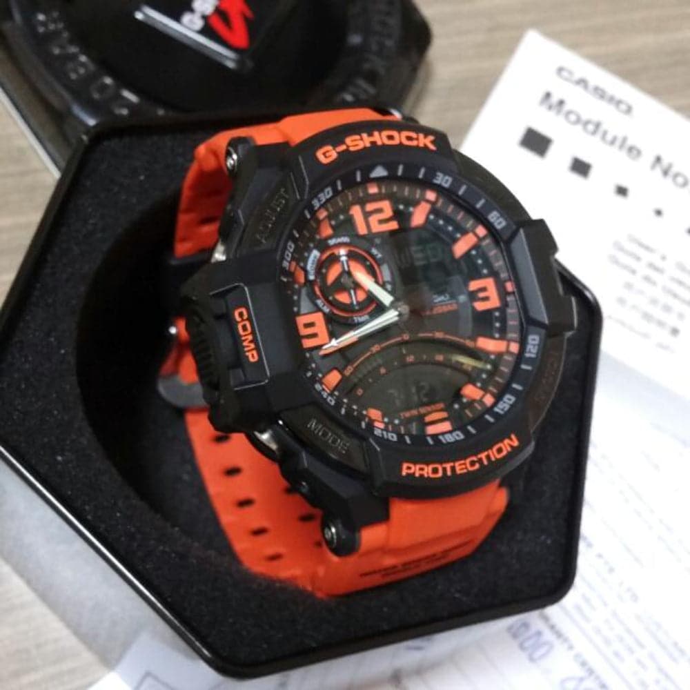 Casio g shock hot sale orange and black