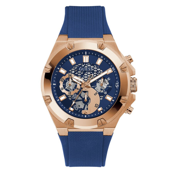 GUESS GW0334G3 BLUE DIAL AND BLUE SILICONE STRAP MEN WATCH