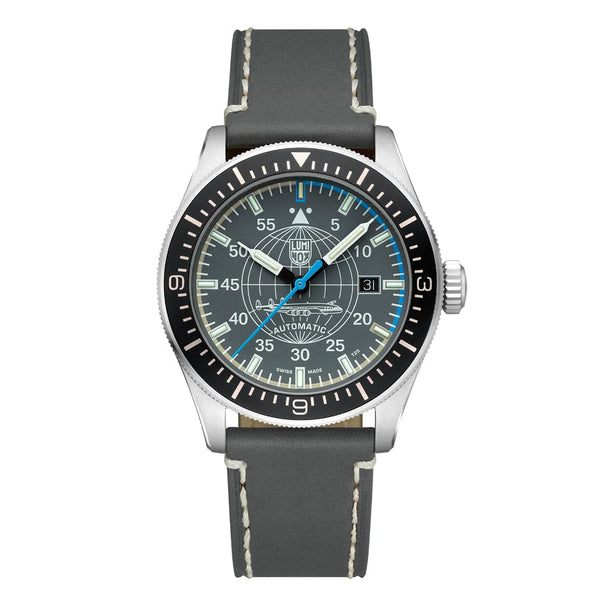 Luminox Constellation Automatic Series - 9602 Grey Leather Strap Men Watch